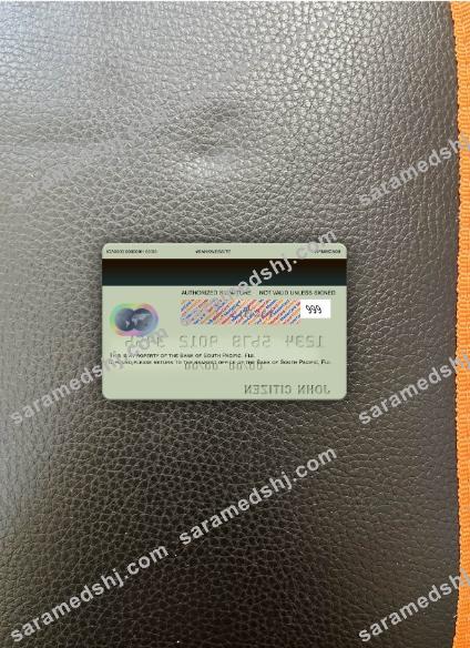 Fiji Bank of South Pacific mastercard photolook back